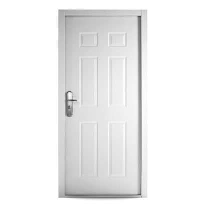 6 Panel Steel Security Commercial Door in White