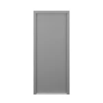 grey single fire exit door without a panic bar